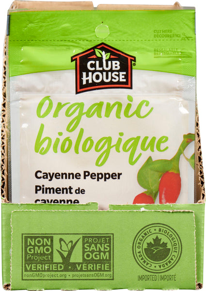 CLUBHOUSE ORGANIC CAYENNE PEPPER, 12 X 33 G