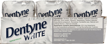 DENTYNE GUM SPEARMINT WHITE SUGAR-FREE, 6 X 60 UN