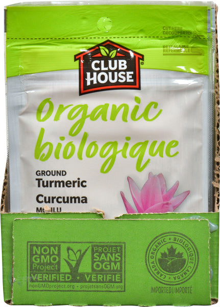 CLUBHOUSE ORGANIC GROUND TURMERIC, 12 X 39 G