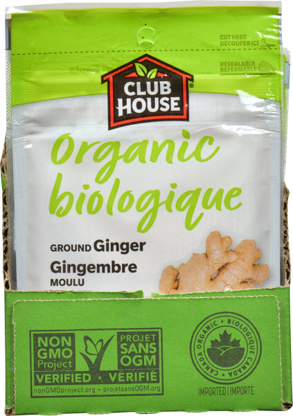 CLUBHOUSE GROUND ORGANIC GINGER SPICE, 12 X 26 G