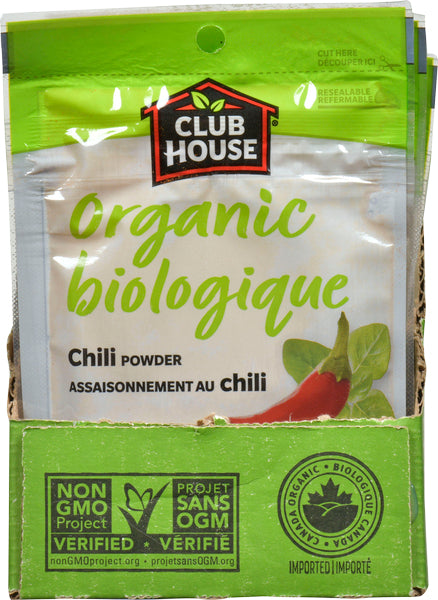 CLUBHOUSE ORGANIC CHILI POWDER, 12 X 31 G