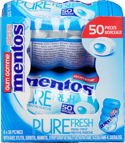 MENTOS FRESH MINT GUM, 6 X 1 UN