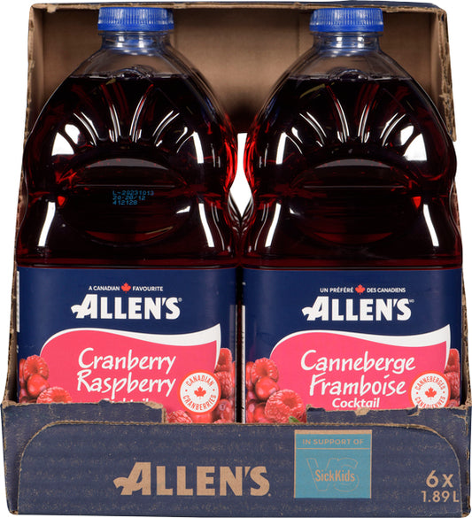 ALLENS CRANBERRY RASPBERRY COCKTAIL, 6 X 1.89 L