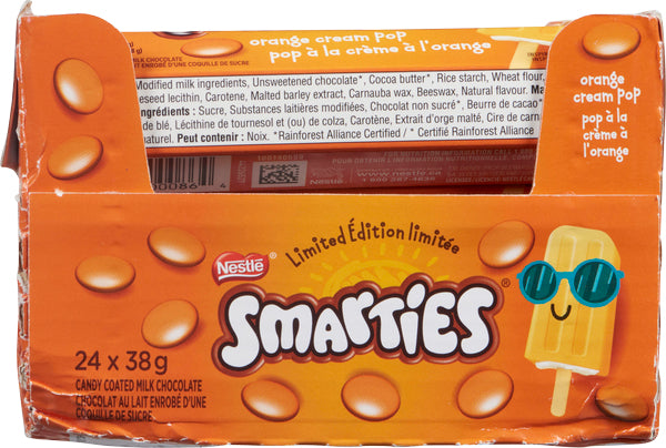 NESTLE SMARTIES POP CREAM ORANGE, 24 X 38 G