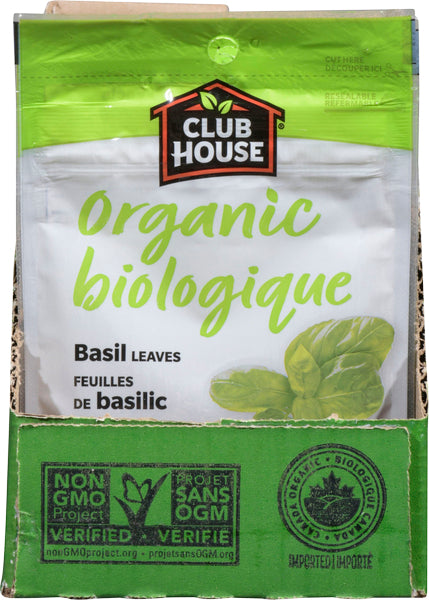 CLUBHOUSE ORGANIC BASIL LEAVES, 12 X 10 G
