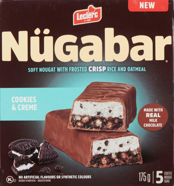 NUGABAR COOKIES AND CREAM BAR, 12 X 175 G