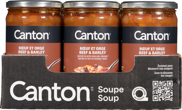 CANTON BEEF AND BARLEY SOUP, 12 X 615 ML