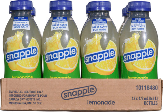 SNAPPLE LEMONADE JUICE, 12 X 473 ML