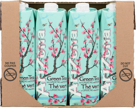 ARIZONA JUICE GREEN TEA WITH GINSENG, 12 X 960 ML