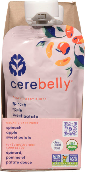 CERBELLY SPINACH POTATO PUREE, 12 X 128 ML