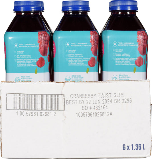 SUNRYPE SLIM TORNADO CANNEBERGE DRINK, 6 X 1.36 L
