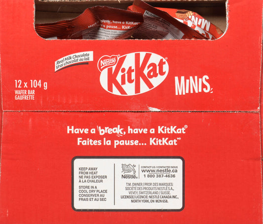 NESTLE KIT KAT MINI MILK CHOCOLATE BAR, 12 X 104 G