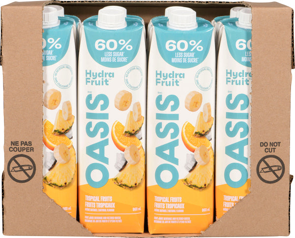 OASIS HYDRAFRUIT TROPICAL FRUIT JUICE, 12 X 960 ML