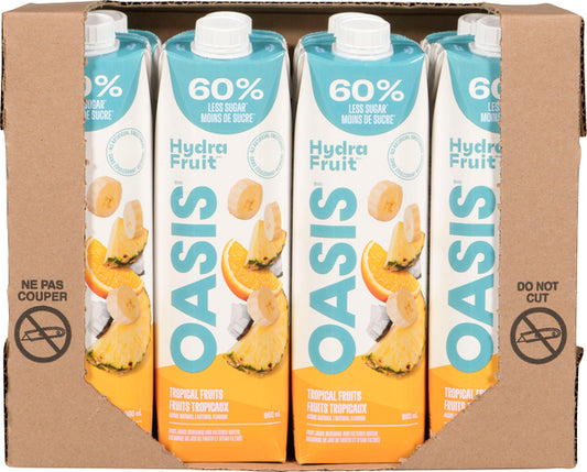 OASIS HYDRAFRUIT TROPICAL FRUIT JUICE, 12 X 960 ML