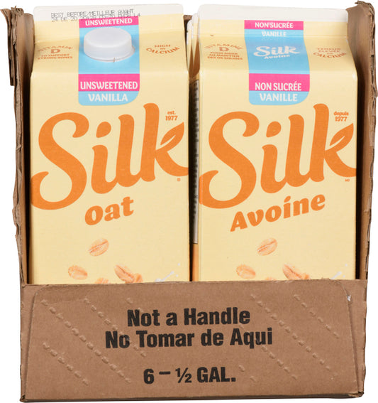 SILK, SILK OAT UNSWEETENED VANILLA, 6 x 1.75L