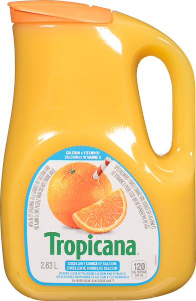 TROPICANA ORANGE JUICE ESSENTIALS - SOME PULP, 6 X 2.63 L