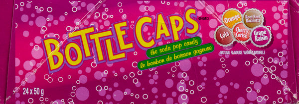 WONKA CANDY BOTTLE CAPS ROLL, 24 X 50 G