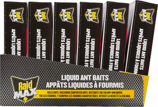 RAID MAX LIQUID ANT BAITS, 12 X 4 UN