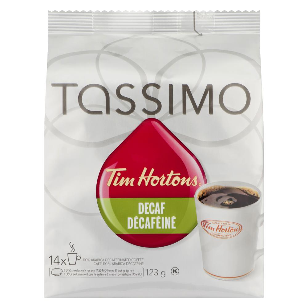TIM HORTONS TASSIMO DECAF COFFEE 14KCUP, 5 X 14 X 8.79 G