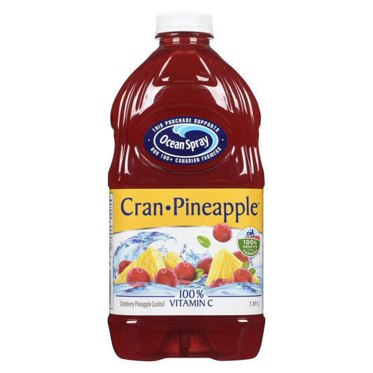 OCEAN SPRAY CRANBERRY PINEAPPLE COCKTAIL, 8 X 1.89 L