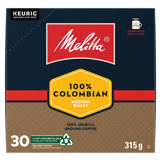 MELITTA K-CUP 100% COLOMBIAN 30 COUNT, 4 X 315 G
