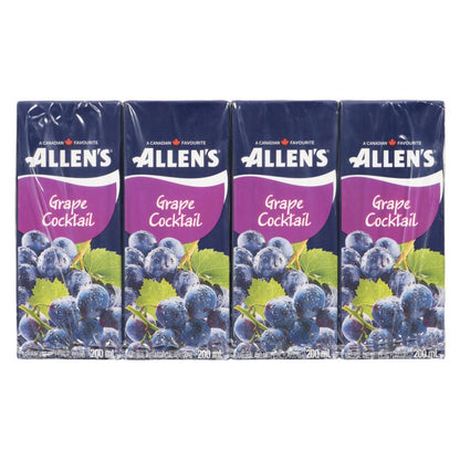 ALLENS GRAPE JUICE COCKTAIL, 4 X 8 X 200 ML
