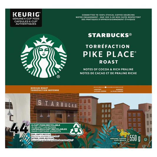 STARBUCK PIKE PLACE K-CUP, 4 X 44 UN