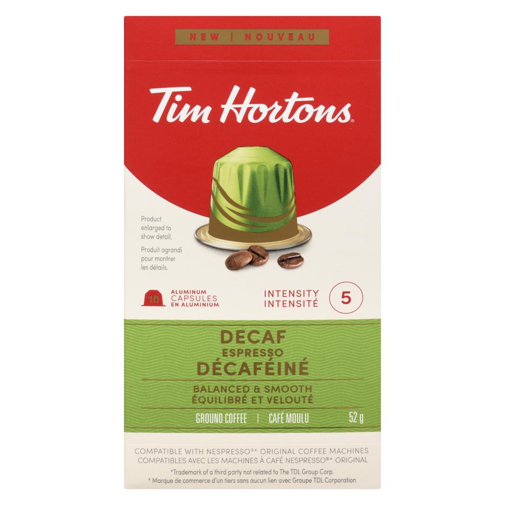 TIM HORTONS NESPRESSO DECAF ESPRESSO, 10 X 10 UN