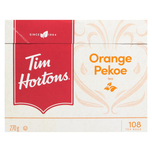 TIM HORTONS ORANGE PEKOE TEA, 12 X 108 UN