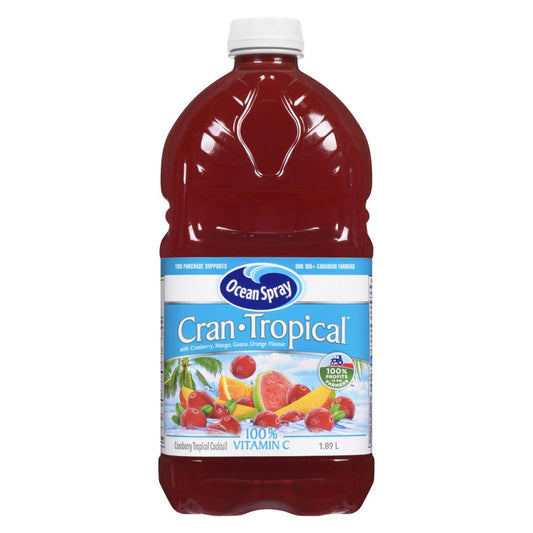 OCEAN SPRAY CRANBERRY TROPICAL COCKTAIL, 8 X 1.89 L