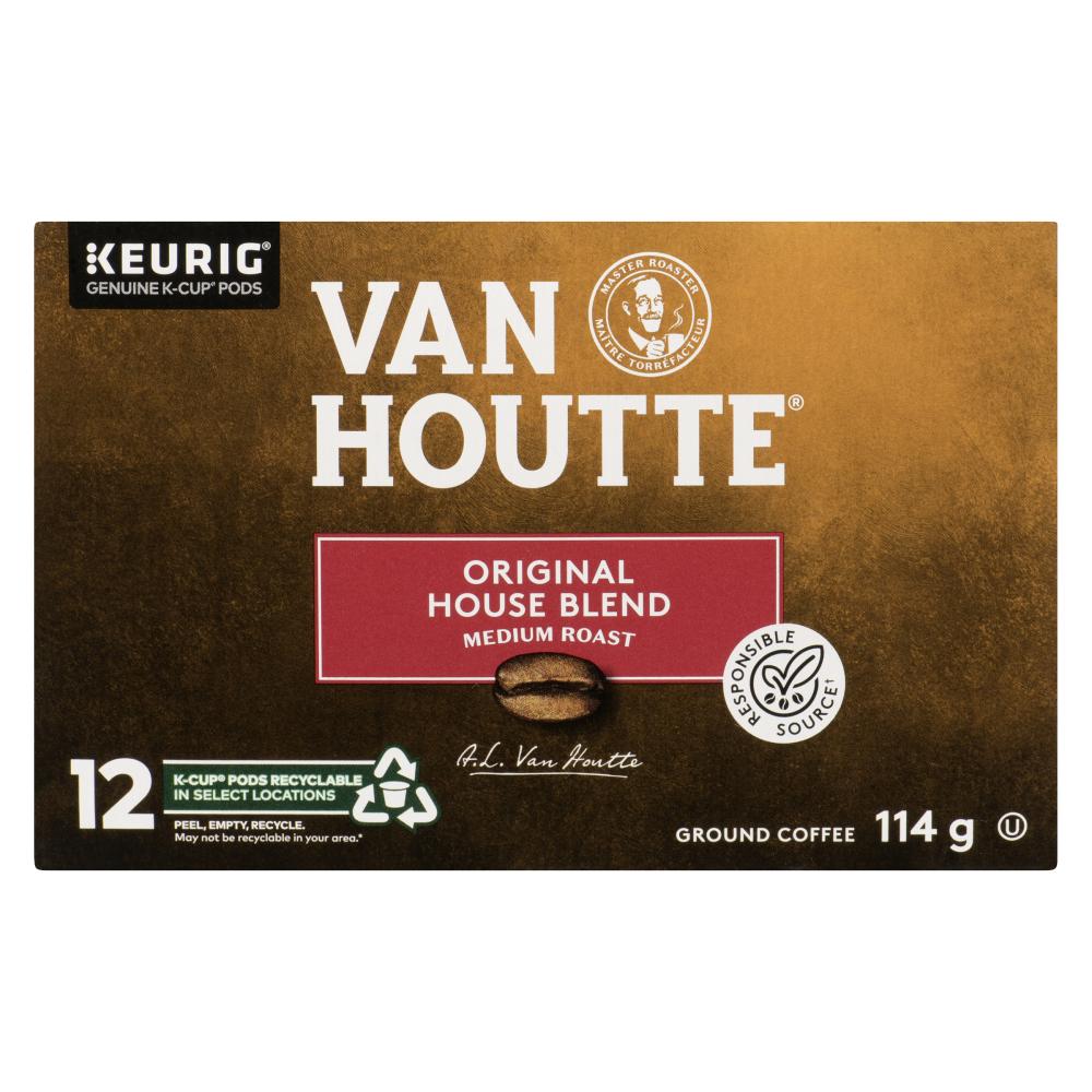 VANHOUTTE HOUSE BLEND MEDIUM DARK 12 KCUPS, 6 X 114 G
