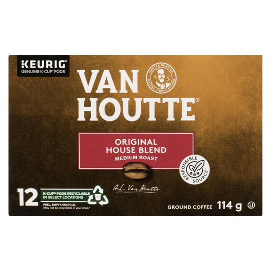 VANHOUTTE HOUSE BLEND MEDIUM DARK 12 KCUPS, 6 X 114 G