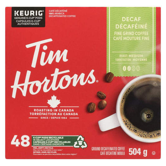 TIM HORTONS DECAF ORIGINAL BLEND 48 KCUP, 4 X 48 UN