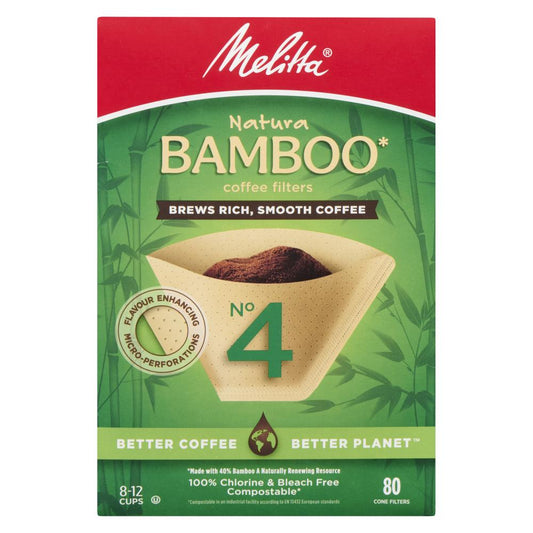 MELITTA BAMBOO COFFEE FILTER, 12 X 80 UN