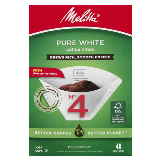 MELITTA CONE FILTERS NO.4, 12 X 40 UN