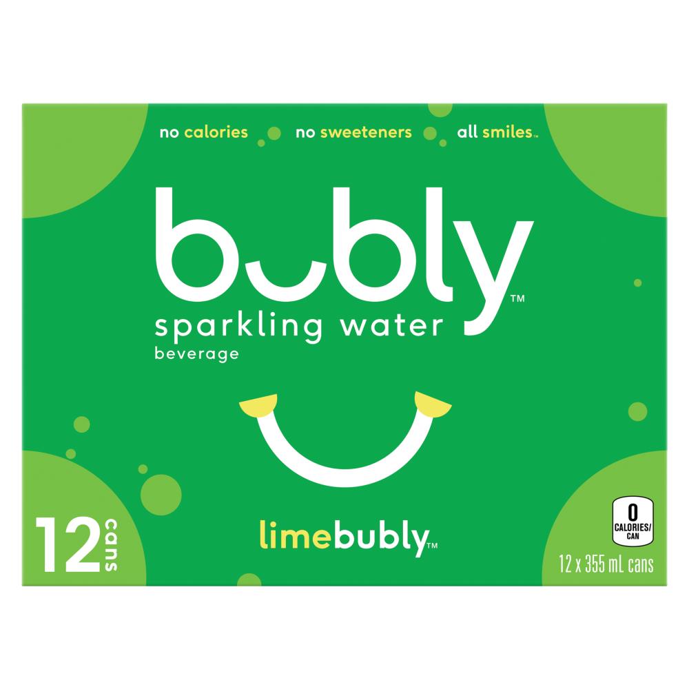 BUBLY LIME SPARKLING WATER, 12 x 355 ML