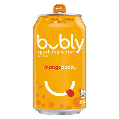 BUBLY MANGO SPARKLING WATER, 12 x 355 ML