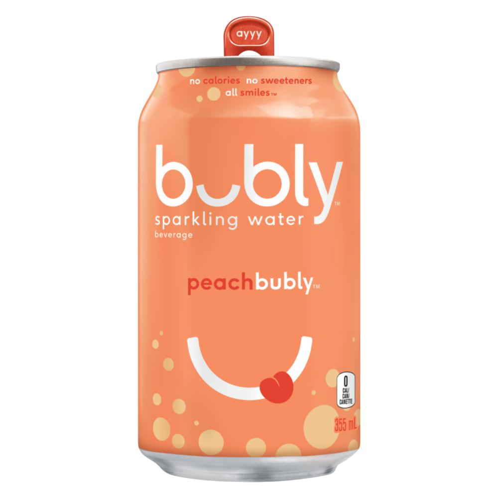 BUBLY PEACH SPARKLING WATER, 12 x 355 ML