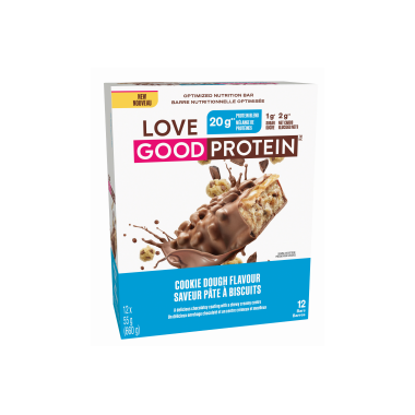 LOVE GOOD FATS, COOKIE DOUGH PROTEIN BAR, 12 x 55G
