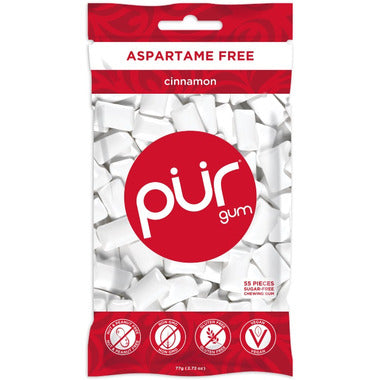 PUR, PUR GUM 55 PC BAG CINNAMON, 12 x 77G