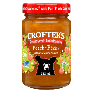 CROFTER'S ORGA, PREMIUM FRUIT SPREAD - PEACH, 6 x 383ML