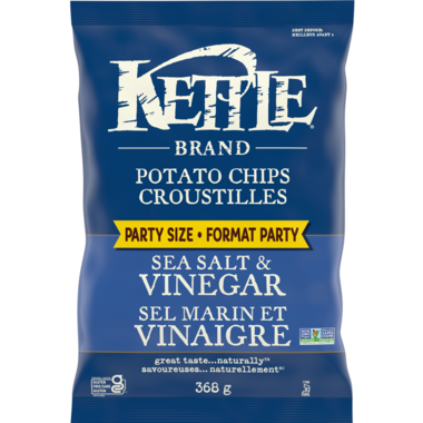KETTLE FOODS, SEA SALT & VINEGAR 368G, 9 x 368G