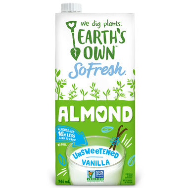 EARTH'S OWN, SO FRESH ALMOND BEV - UNSWEETENED 946ML, 12 x 946ML