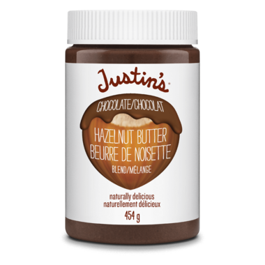 JUSTINS, CHOCOLATE HAZELNUT BUTTER JAR, 6 x 454G