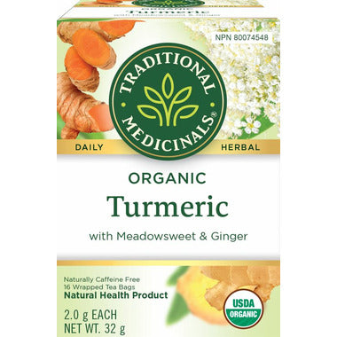 TRADITIONAL MEDICINALS, TURMERIC W MEADOWSWEET AND GINGER, 6 x 16CT