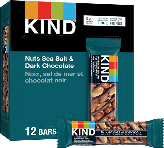 KIND, DARK CHOCOLATE NUTS & SEA SALT, 12 x 40G