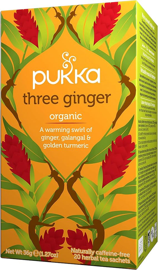 PUKKA SPECIALTY, ORGANIC THREE GINGER, 4 x 20CT