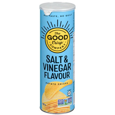 THE GOOD CRISP, SEA SALT & VINEGAR POTATO CRISPS, 8 x 160G