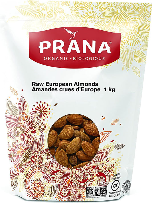 PRANA, RAW EUROPEAN ALMONDS OR, 4 x 1 KG