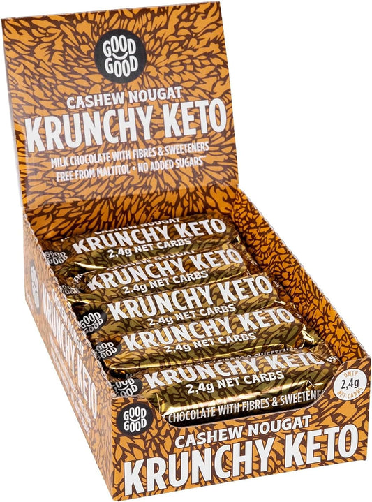 GOOD GOOD, CASHEW NOUGAT KRUNCHY KETO BAR, 15 x 35G